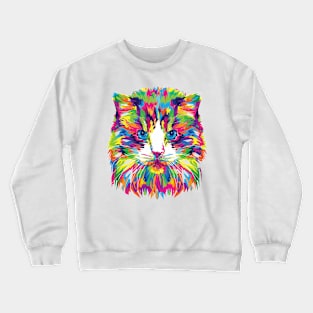 Colorful Artsy Artistic Rainbow Kitten Cat GiftS Crewneck Sweatshirt